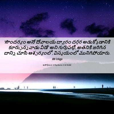 Picture 06 - అపొస్తలుల కార్యములు 3:10 TELIRV - ‘సౌందర్యం అనే - Bible Verse Picture
