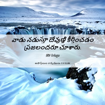 Picture 06 - అపొస్తలుల కార్యములు 3:9 TELIRV - వాడు నడుస్తూ - Bible Verse Picture