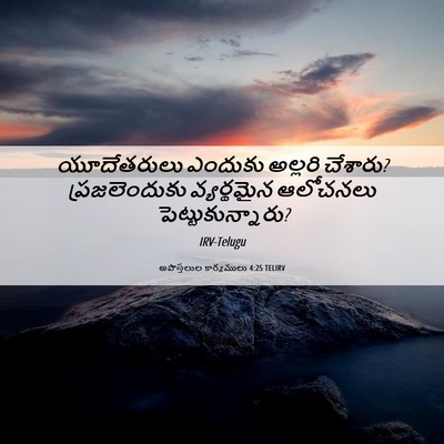 Picture 06 - అపొస్తలుల కార్యములు 4:25 TELIRV - యూదేతరులు ఎందుకు - Bible Verse Picture