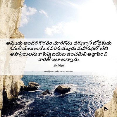 Picture 06 - అపొస్తలుల కార్యములు 5:34 TELIRV - అప్పుడు అందరి - Bible Verse Picture
