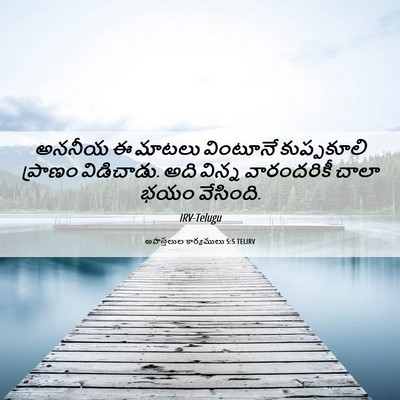 Picture 06 - అపొస్తలుల కార్యములు 5:5 TELIRV - అననీయ ఈ మాటలు - Bible Verse Picture