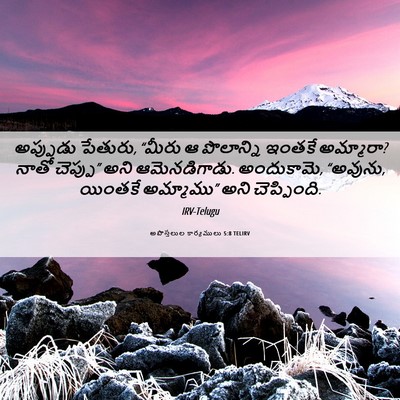 Picture 06 - అపొస్తలుల కార్యములు 5:8 TELIRV - అప్పుడు పేతురు, - Bible Verse Picture