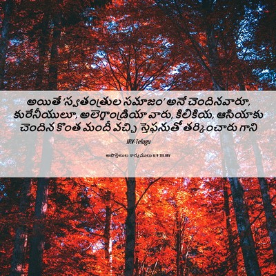 Picture 06 - అపొస్తలుల కార్యములు 6:9 TELIRV - అయితే ‘స్వతంత్రుల - Bible Verse Picture