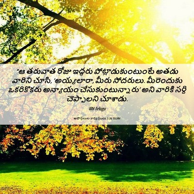 Picture 06 - అపొస్తలుల కార్యములు 7:26 TELIRV - “ఆ తరువాత రోజు - Bible Verse Picture