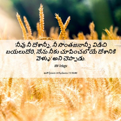 Picture 06 - అపొస్తలుల కార్యములు 7:3 TELIRV - ‘నీవు నీ దేశాన్నీ, - Bible Verse Picture