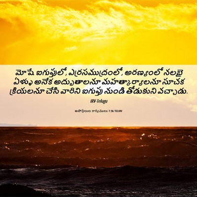 Picture 06 - అపొస్తలుల కార్యములు 7:36 TELIRV - మోషే ఐగుప్తులో, - Bible Verse Picture