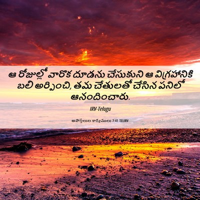 Picture 06 - అపొస్తలుల కార్యములు 7:41 TELIRV - ఆ రోజుల్లో వారొక - Bible Verse Picture