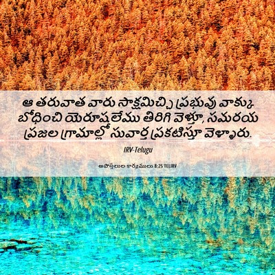 Picture 06 - అపొస్తలుల కార్యములు 8:25 TELIRV - ఆ తరువాత వారు - Bible Verse Picture