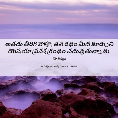 Picture 06 - అపొస్తలుల కార్యములు 8:28 TELIRV - అతడు తిరిగి - Bible Verse Picture