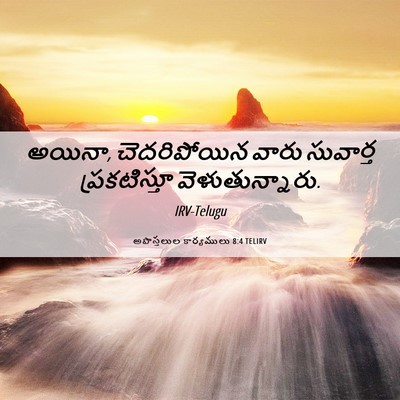 Picture 06 - అపొస్తలుల కార్యములు 8:4 TELIRV - అయినా, చెదరిపోయిన - Bible Verse Picture