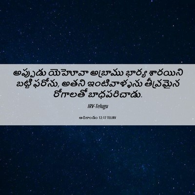 Picture 06 - ఆదికాండం 12:17 TELIRV - అప్పుడు యెహోవా - Bible Verse Picture
