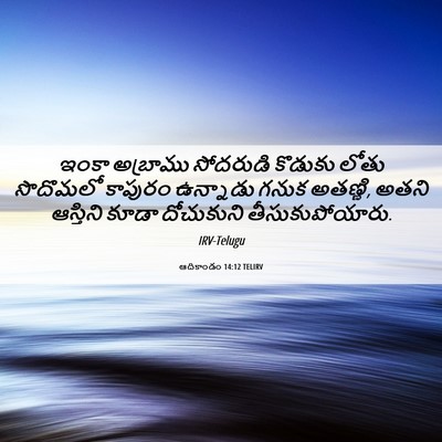 Picture 06 - ఆదికాండం 14:12 TELIRV - ఇంకా అబ్రాము - Bible Verse Picture