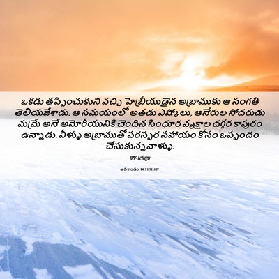 Picture 06 - ఆదికాండం 14:13 TELIRV - ఒకడు తప్పించుకుని - Bible Verse Picture