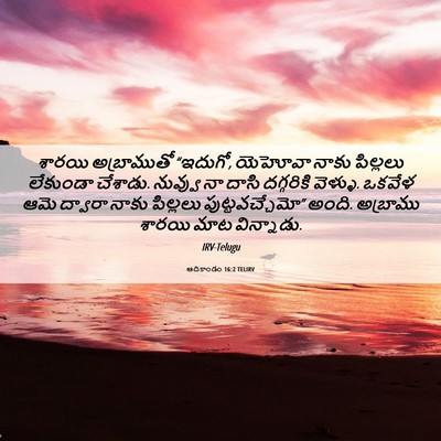 Picture 06 - ఆదికాండం 16:2 TELIRV - శారయి అబ్రాముతో - Bible Verse Picture