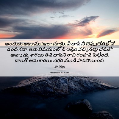 Picture 06 - ఆదికాండం 16:6 TELIRV - అందుకు అబ్రాము - Bible Verse Picture