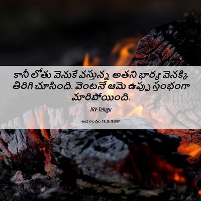 Picture 06 - ఆదికాండం 19:26 TELIRV - కానీ లోతు వెనుకే - Bible Verse Picture