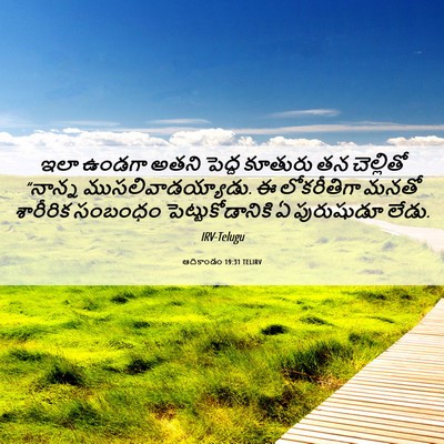 Picture 06 - ఆదికాండం 19:31 TELIRV - ఇలా ఉండగా అతని - Bible Verse Picture