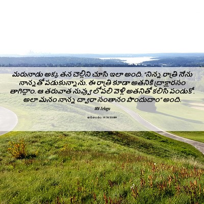 Picture 06 - ఆదికాండం 19:34 TELIRV - మరునాడు అక్క తన - Bible Verse Picture