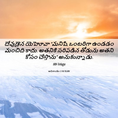 Picture 06 - ఆదికాండం 2:18 TELIRV - దేవుడైన యెహోవా - Bible Verse Picture