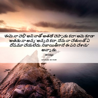 Picture 06 - ఆదికాండం 20:5 TELIRV - ‘ఈమె నా చెల్లి’ - Bible Verse Picture