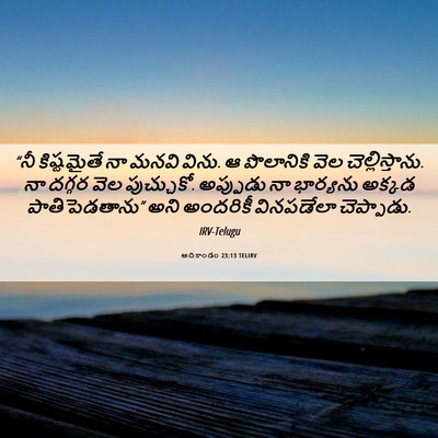 Picture 06 - ఆదికాండం 23:13 TELIRV - “నీ కిష్టమైతే నా - Bible Verse Picture