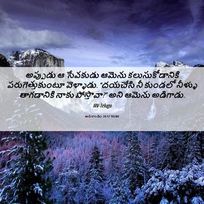 Picture 06 - ఆదికాండం 24:17 TELIRV - అప్పుడు ఆ సేవకుడు - Bible Verse Picture
