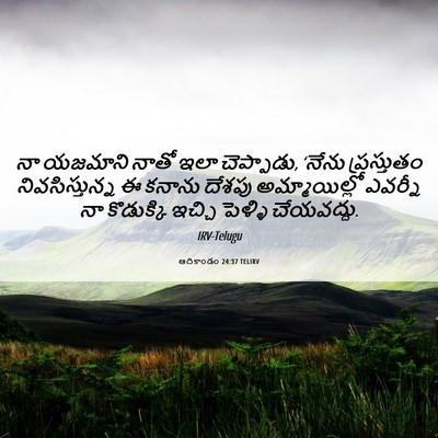 Picture 06 - ఆదికాండం 24:37 TELIRV - నా యజమాని నాతో ఇలా - Bible Verse Picture
