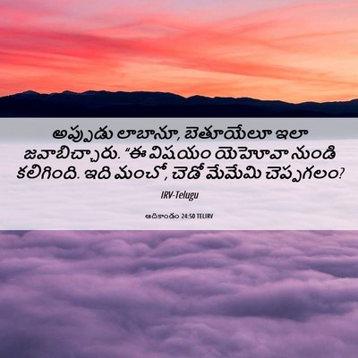 Picture 06 - ఆదికాండం 24:50 TELIRV - అప్పుడు లాబానూ, - Bible Verse Picture
