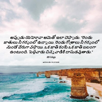 Picture 06 - ఆదికాండం 25:23 TELIRV - అప్పుడు యెహోవా - Bible Verse Picture
