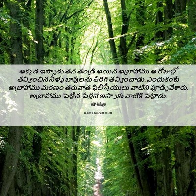 Picture 06 - ఆదికాండం 26:18 TELIRV - అక్కడ ఇస్సాకు తన - Bible Verse Picture