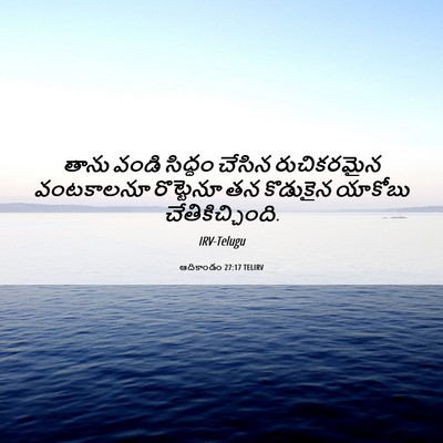 Picture 06 - ఆదికాండం 27:17 TELIRV - తాను వండి సిద్ధం - Bible Verse Picture