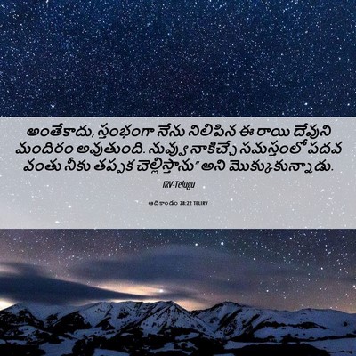 Picture 06 - ఆదికాండం 28:22 TELIRV - అంతేకాదు, - Bible Verse Picture