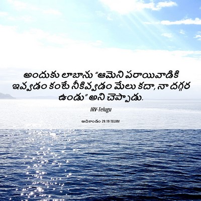 Picture 06 - ఆదికాండం 29:19 TELIRV - అందుకు లాబాను - Bible Verse Picture