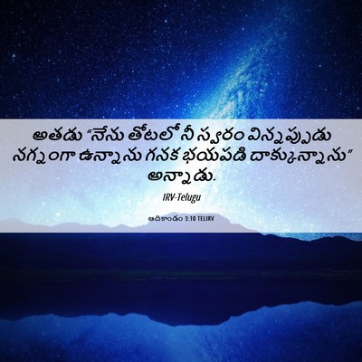 Picture 06 - ఆదికాండం 3:10 TELIRV - అతడు “నేను తోటలో - Bible Verse Picture