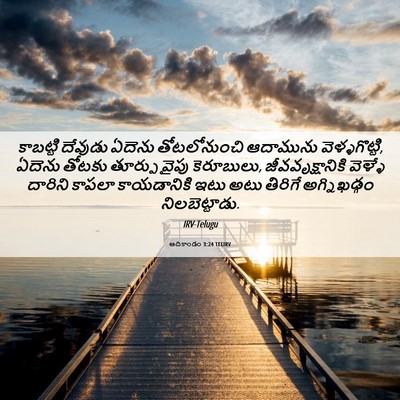 Picture 06 - ఆదికాండం 3:24 TELIRV - కాబట్టి దేవుడు - Bible Verse Picture