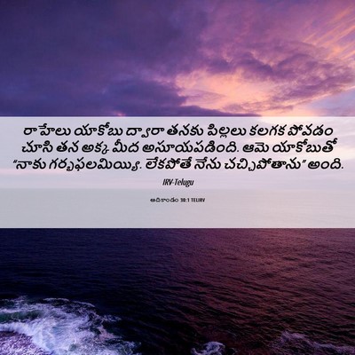 Picture 06 - ఆదికాండం 30:1 TELIRV - రాహేలు యాకోబు - Bible Verse Picture