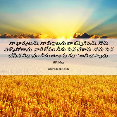 Picture 06 - ఆదికాండం 30:26 TELIRV - నా భార్యలను, నా - Bible Verse Picture