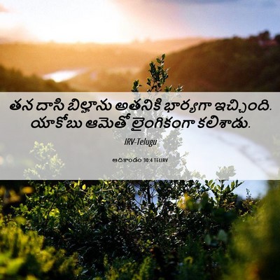 Picture 06 - ఆదికాండం 30:4 TELIRV - తన దాసి బిల్హాను - Bible Verse Picture
