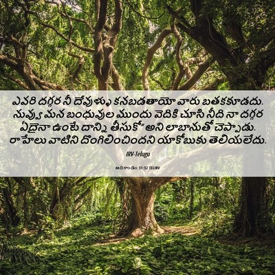 Picture 06 - ఆదికాండం 31:32 TELIRV - ఎవరి దగ్గర నీ - Bible Verse Picture