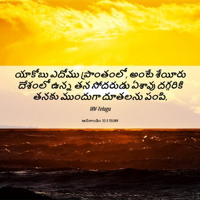 Picture 06 - ఆదికాండం 32:3 TELIRV - యాకోబు ఎదోము - Bible Verse Picture