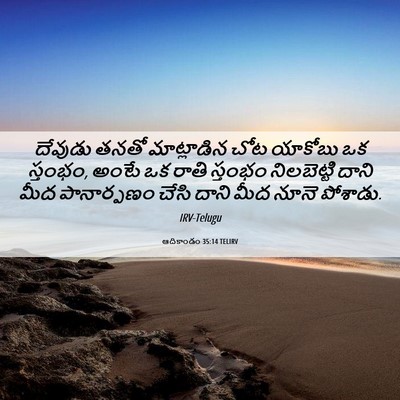 Picture 06 - ఆదికాండం 35:14 TELIRV - దేవుడు తనతో - Bible Verse Picture