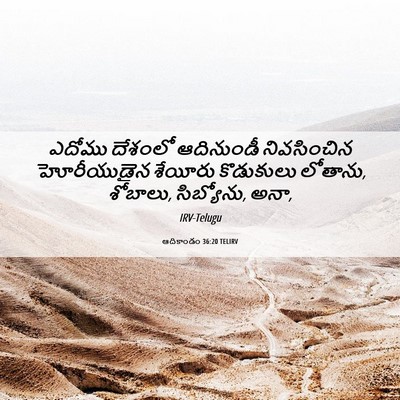 Picture 06 - ఆదికాండం 36:20 TELIRV - ఎదోము దేశంలో - Bible Verse Picture