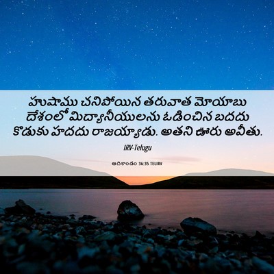 Picture 06 - ఆదికాండం 36:35 TELIRV - హుషాము చనిపోయిన - Bible Verse Picture