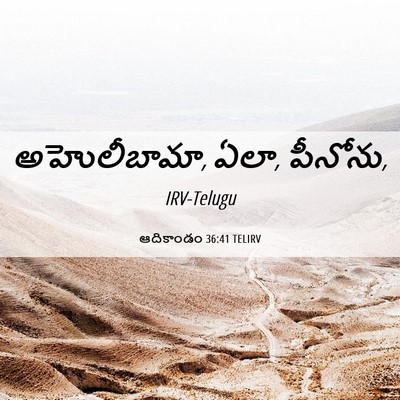 Picture 06 - ఆదికాండం 36:41 TELIRV - అహొలీబామా, ఏలా, - Bible Verse Picture