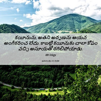 Picture 06 - ఆదికాండం 4:5 TELIRV - కయీనును, అతని - Bible Verse Picture