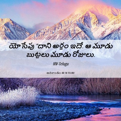 Picture 06 - ఆదికాండం 40:18 TELIRV - యోసేపు “దాని - Bible Verse Picture