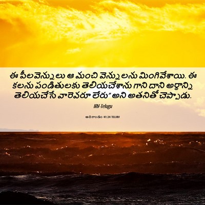 Picture 06 - ఆదికాండం 41:24 TELIRV - ఈ పీలవెన్నులు ఆ - Bible Verse Picture