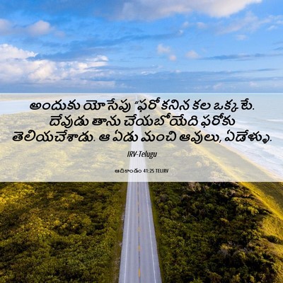 Picture 06 - ఆదికాండం 41:25 TELIRV - అందుకు యోసేపు - Bible Verse Picture