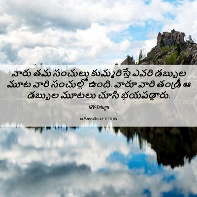 Picture 06 - ఆదికాండం 42:35 TELIRV - వారు తమ సంచులు - Bible Verse Picture