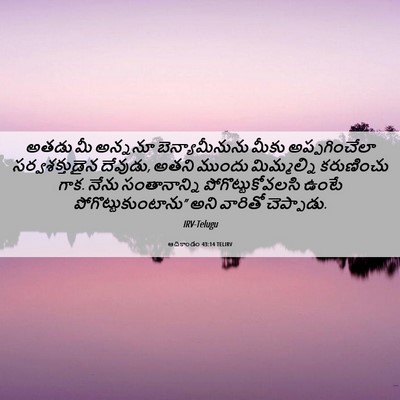 Picture 06 - ఆదికాండం 43:14 TELIRV - అతడు మీ అన్ననూ - Bible Verse Picture